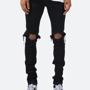 black ripped jeans